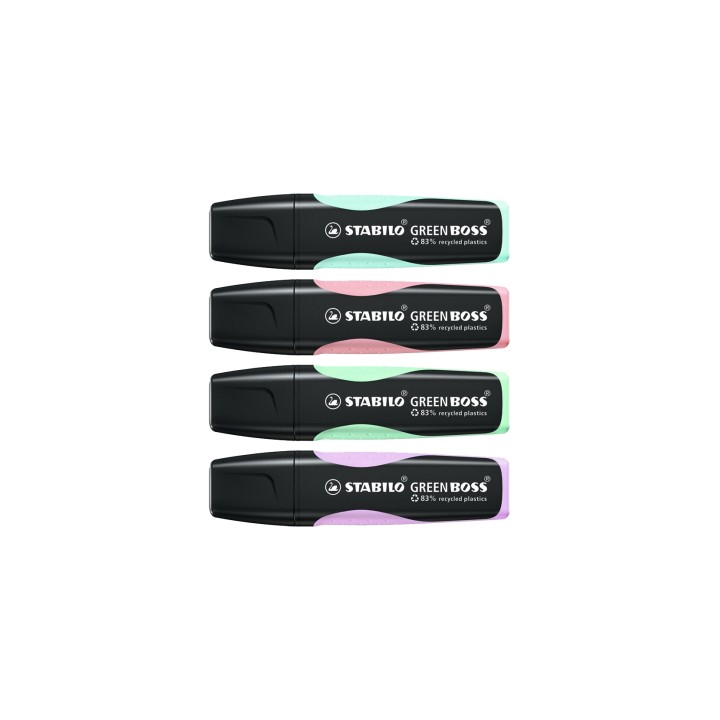 STABILO GREEN BOSS Pastel marcador 4 pieza(s) Punta de cincel Lila, Menta, Rosa, Turquesa