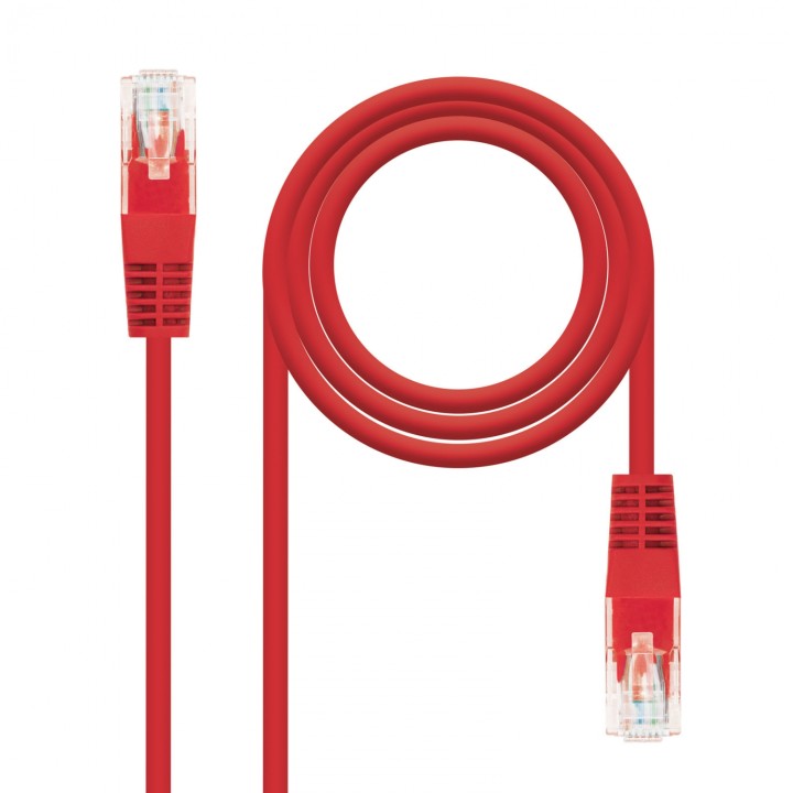 Nanocable Cable Red Latiguillo RJ45 CAT.6 UTP AWG24, Rojo, 30 cm