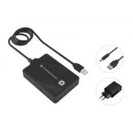 Conceptronic HUBBIES11BP hub de interfaz USB 3.2 Gen 1 (3.1 Gen 1) Type-A 5000 Mbit/s Negro