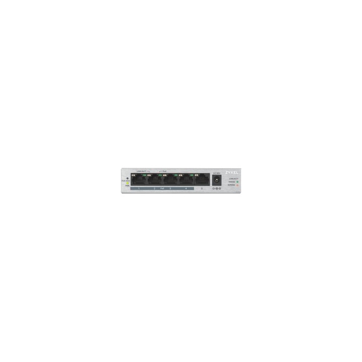 Zyxel GS1005HP No administrado Gigabit Ethernet (10/100/1000) EnergÍ­a sobre Ethernet (PoE) Plata