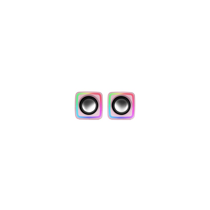Mars Gaming MSCUBEP Rosa Altavoces Gaming RGB Compactos Procesador Sonido DSP 8W