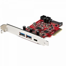 StarTech.com Tarjeta PCIe de 5 Puertos USB -Tarjeta PCI Express USB 3.1 Gen2 10Gbps con 1 Puerto USB-C y 2 Puertos USB-A - 1