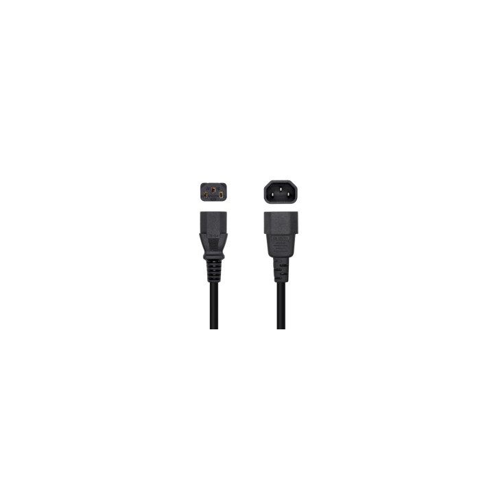 AISENS Cable Alimentación CPU, C13/H-C14/M, Negro, 10 m