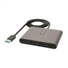 StarTech.com Adaptador USB 3.0 a 4 Puertos HDMI - Tarjeta Gráfica y de VÍ­deo Externa - Dongle Llave USB-A a 4x HDMI - 1080p a