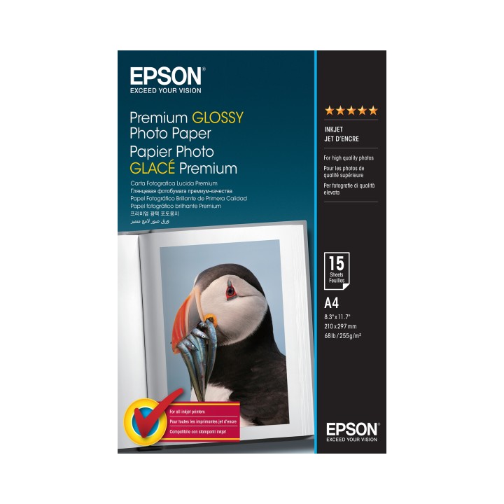 Epson Premium Glossy Photo Paper - A4 - 15 Hojas