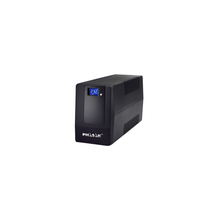 Phasak Sistema de alimentación ininterrumpida (UPS) 0,6 kVA 360 W 2 salidas AC Negro