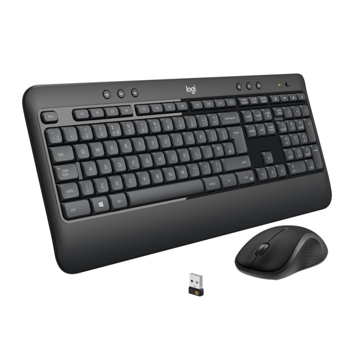 Logitech MK540 ADVANCED Wireless Keyboard and Mouse Combo teclado USB QWERTY Inglés Negro, Blanco