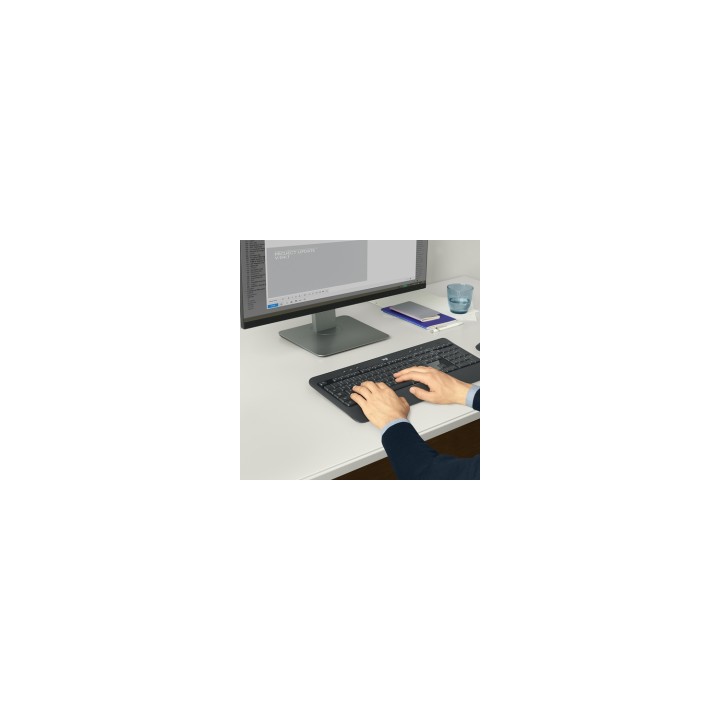 Logitech MK540 ADVANCED Wireless Keyboard and Mouse Combo teclado USB QWERTY Inglés Negro, Blanco