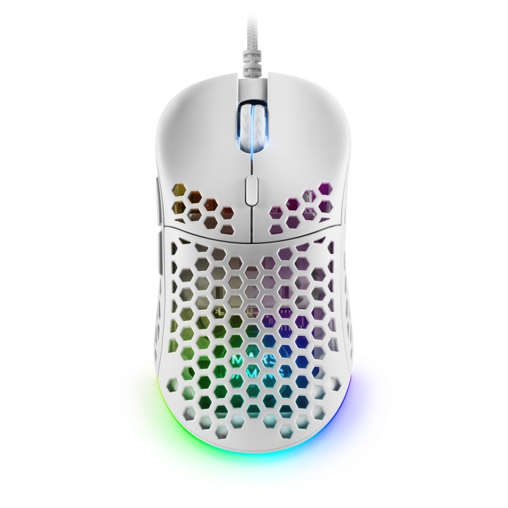 Mars Gaming MM55W Blanco Ratón Gaming RGB Chroma Ultra-ligero 55g 12800 DPI