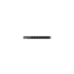 Lanberg PDU-PRO-07F-0200-BK unidad de distribución de energÍ­a (PDU) 6 salidas AC 1U Negro