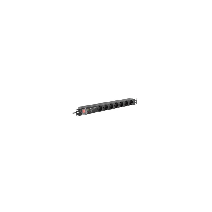 Lanberg PDU-PRO-07F-0200-BK unidad de distribución de energÍ­a (PDU) 6 salidas AC 1U Negro