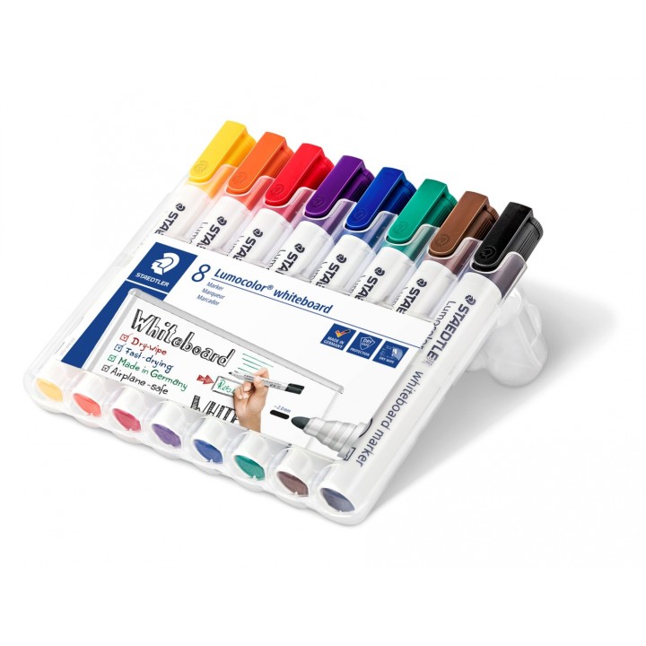 Staedtler Lumocolor 351 WP8 marcador permanente Punta redonda Negro, Azul, Marrón, Verde, Naranja, Rojo, Violeta, Amarillo 8