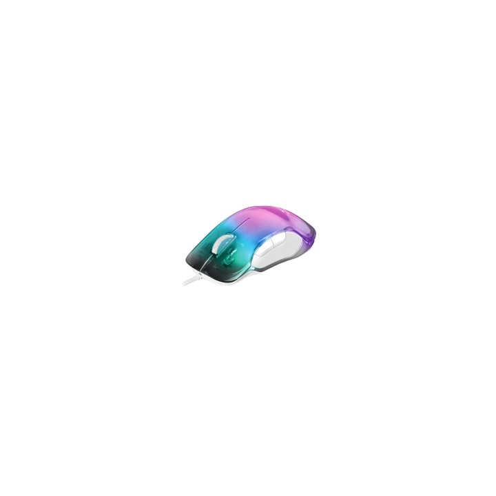 Mars Gaming MMGLOWW Ratón Gaming RGB Chroma-Glow Acabado Espejo 12800 DPI Blanco
