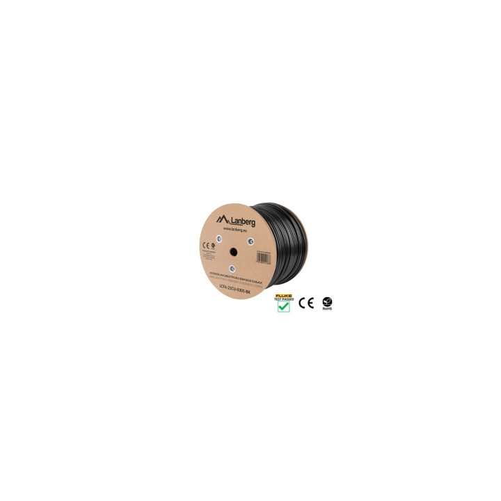 Lanberg LCF6-21CU-0305-BK cable de red Negro 305 m Cat6 F/UTP (FTP)