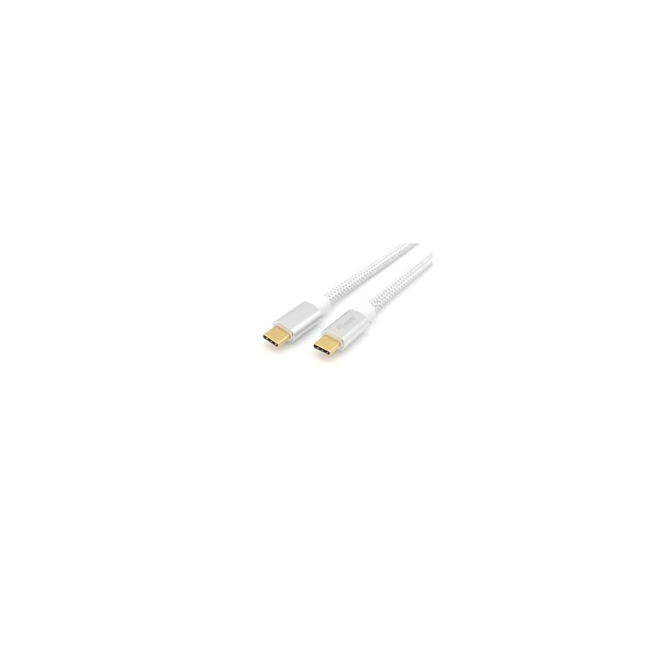 Equip 128356 cable USB 1 m USB 3.2 Gen 2 (3.1 Gen 2) USB C Plata, Blanco