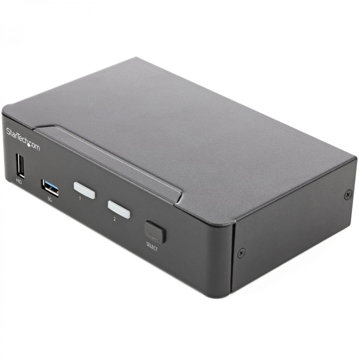 StarTech.com Switch Conmutador KVM de 2 Puertos HDMI 2.0 4K para 1 Monitor - VÍ­deo de 4K y 60Hz Ultra HD - HDR - Hub Ladrón