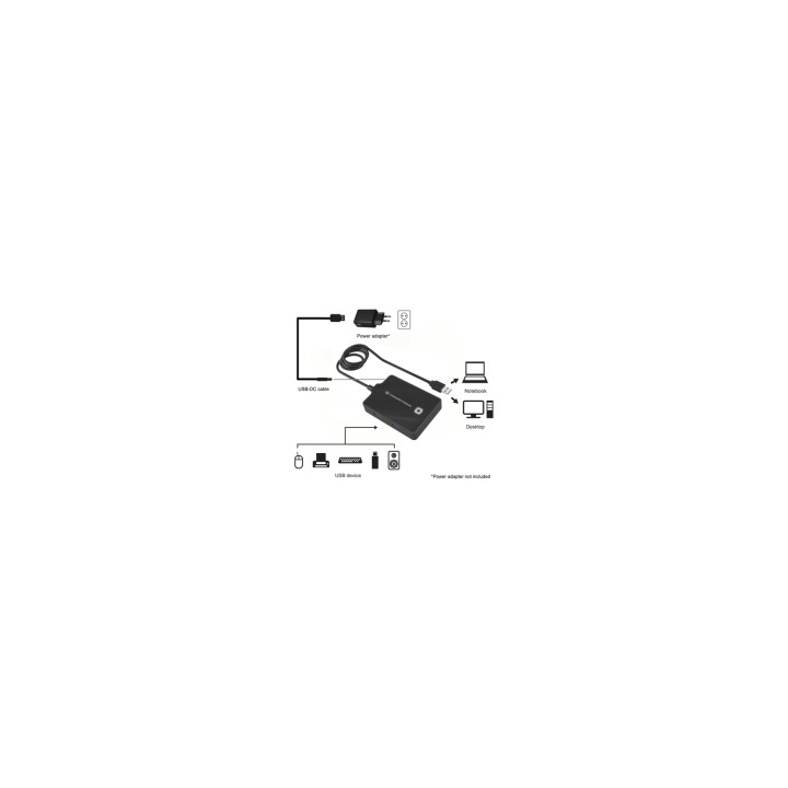 Conceptronic HUBBIES11B hub de interfaz USB 3.2 Gen 1 (3.1 Gen 1) Type-A 5000 Mbit/s Negro
