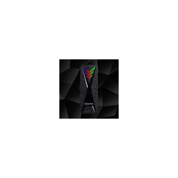 AISENS Caja Externa M.2 (NGFF) RGB Gaming ASM2-RGB013B NVMe a USB3.2 Gen2, Negra