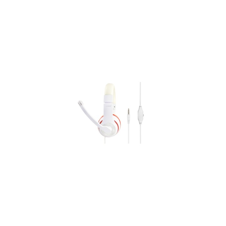 Gembird MHS-03-WTRD auricular y casco Auriculares Alámbrico Diadema Llamadas/Música Rojo, Blanco