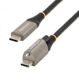 StarTech.com Cable de 50cm USB-C con Tornillo Superior de Fijación -10Gbps - Cable Tipo C USB 3.1/3.2 Gen 2 - con Carga por