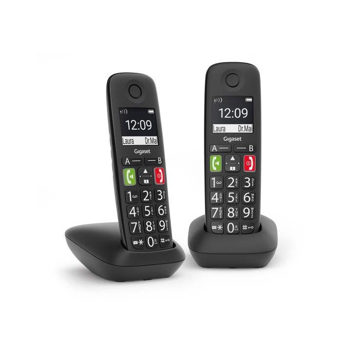 Gigaset E290 Duo Teléfono DECT/analógico Identificador de llamadas Negro