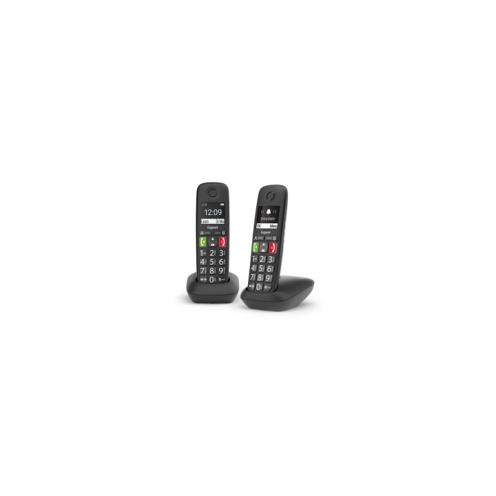 Gigaset E290 Duo Teléfono DECT/analógico Identificador de llamadas Negro