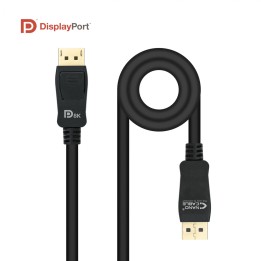 Nanocable Cable DISPLAYPORT 1.4 CERTIFICADO VESA, DP/M â€“ DP/M, Negro, 0.5 m