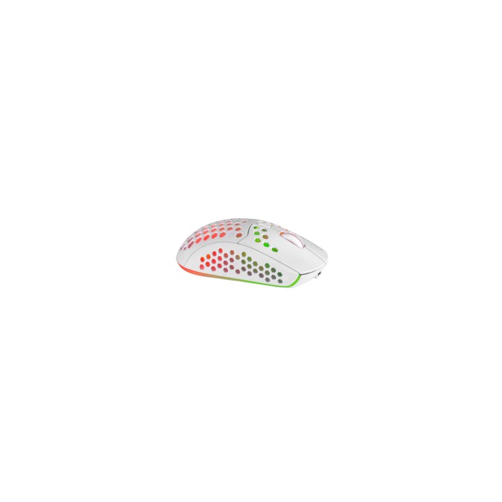 Mars Gaming MMW3W, Ratón Gaming Inalámbrico, RGB Flow, Ultraligero 79g, 3200DPI, Blanco