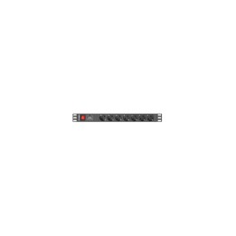 Lanberg PDU-07F-0200-IEC-BK unidad de distribución de energÍ­a (PDU) 7 salidas AC 1U Negro