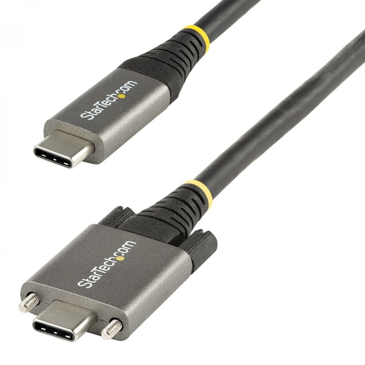 StarTech.com Cable 50cm USB-C con Tornillos Laterales de Fijación - 10Gbps - Cable USB Tipo C USB 3.1/3.2 Gen 2 - con Carga por