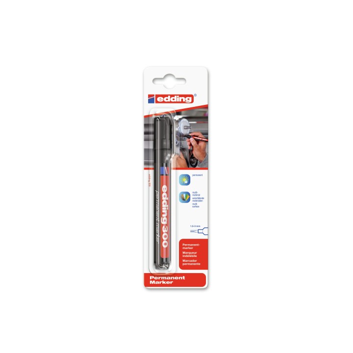 Edding 300 marcador permanente Punta redonda Negro 1 pieza(s)