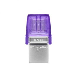 Kingston Technology DataTraveler microDuo 3C unidad flash USB 64 GB USB Type-A / USB Type-C 3.2 Gen 1 (3.1 Gen 1) Púrpura,
