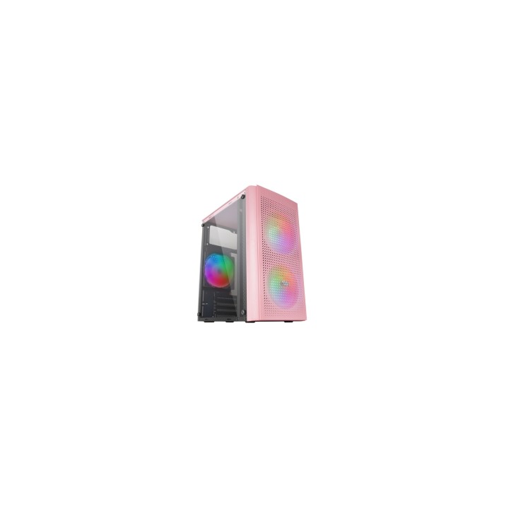 Mars Gaming MC300P Caja minitorre micro ATX cristal templado 3xventilador FRGB rosa