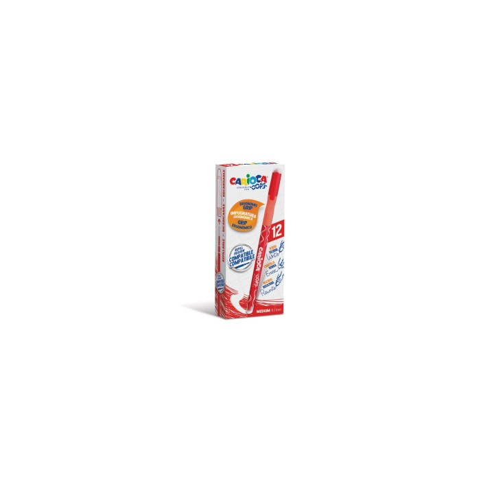 Carioca 43039/03 bolÍ­grafo de gel BolÍ­grafo de gel con tapa Medio Rojo 12 pieza(s)