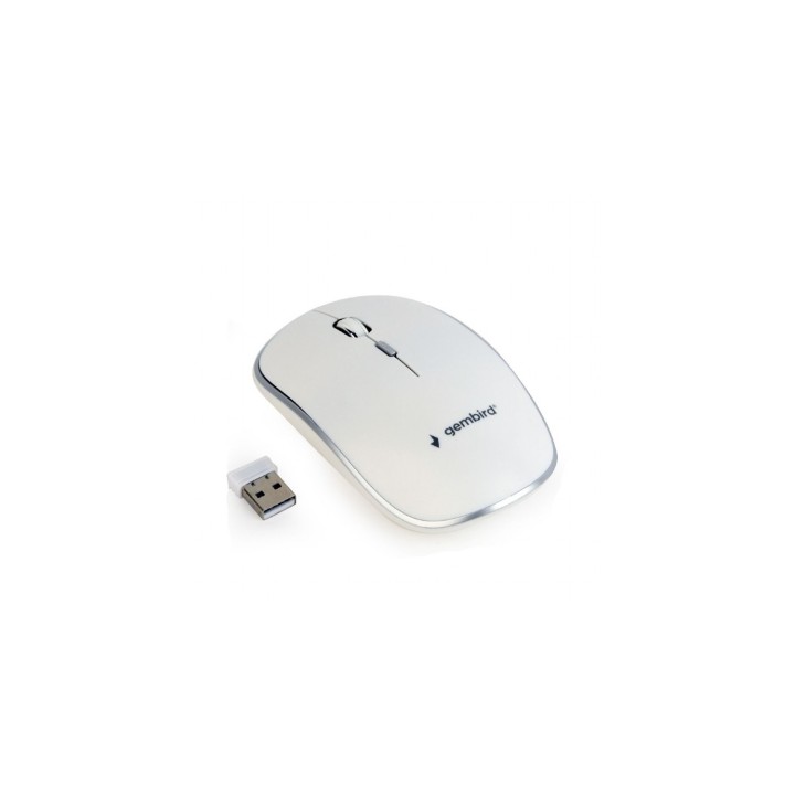 Gembird MUSW-4B-01-W ratón Ambidextro RF inalámbrico Í“ptico 1600 DPI