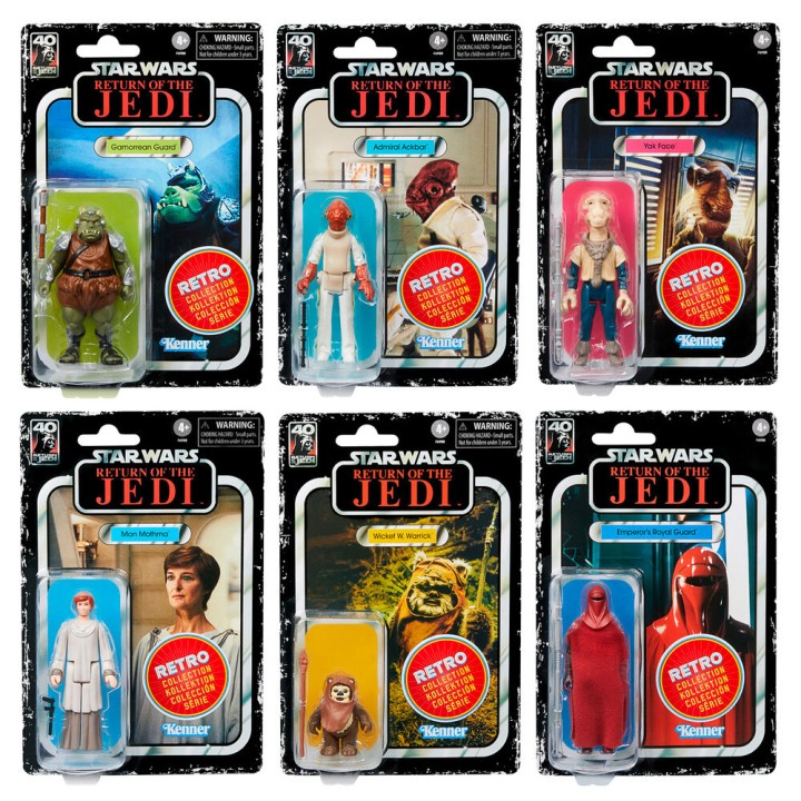 Set 6 figuras coleccion Retro Star Wars El Retorno del Jedi 9,5cm surtido