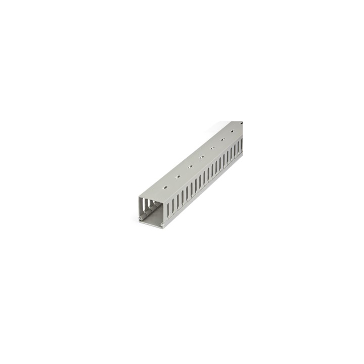 StarTech.com Canaleta para Cableado con Ranura Abierta y Tapa, 50 mm An x 50 mm Al - 2 m Lar - Ranuras de 8 mm, Cubierta de PVC