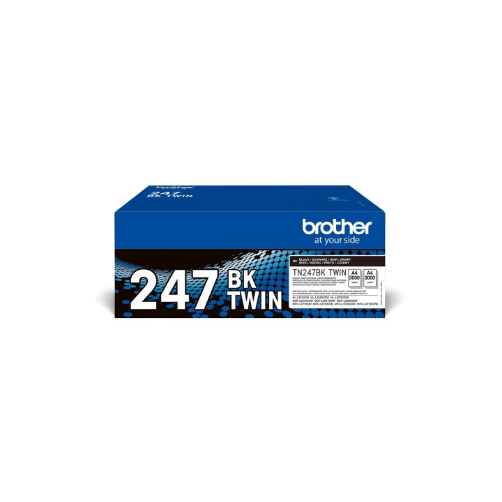 Brother TN-247BKTWIN cartucho de tóner 2 pieza(s) Original Negro