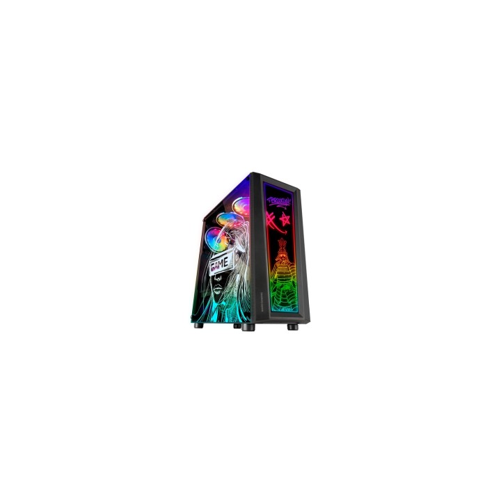 Mars Gaming MC-ART Negro Caja PC Gaming ATX Doble Cristal Templado Dibujable ARGB 12 Modos Ventilador 12cm