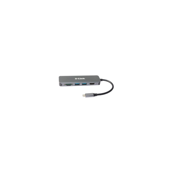 D-Link DUB-2327 base para portátil y replicador de puertos Alámbrico USB Tipo C Gris