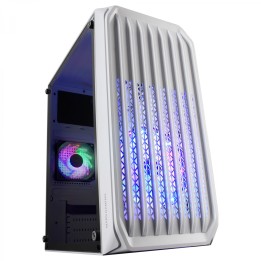 Mars Gaming MC-S2 Blanco Caja PC Compacta Gaming Micro-ATX 2 Ventiladores FRGB Raibow con Rejilla Frontal Ventana Lateral