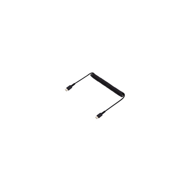 StarTech.com Cable de 1m de Carga USB C a USB C, Cable USB Tipo C Rizado de Carga Rápida y Servicio Pesado, Cable USB 2.0 USBC,