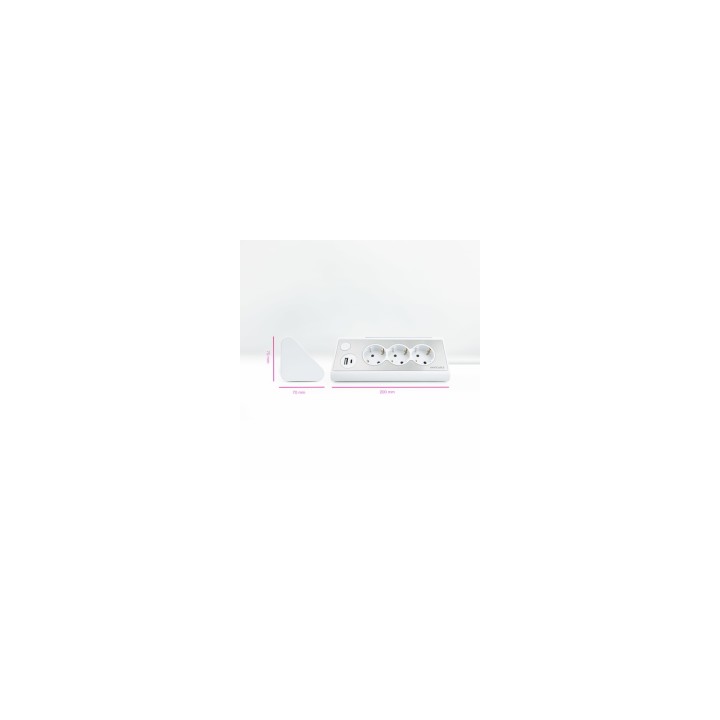 Nanocable Regleta de Sobremesa con 3 Tomas de Tierra y 2 USBÂ´s con Luz, Blanco