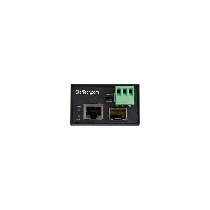 StarTech.com Conversor de Medios Ethernet Industrial de Fibra Multi o Monomodo a Ethernet - SFP a RJ45 - Convertidor - IP30