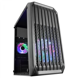 Mars Gaming MC-S2 Negro Caja PC Compacta Gaming Micro-ATX 2 Ventiladores FRGB Raibow con Rejilla Frontal Ventana Lateral