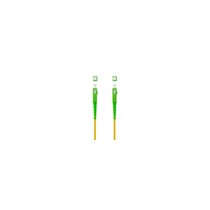 Nanocable Cable de Fibra Í“ptica SC/APC a SC/APC Monomodo Simplex LSZH, Amarillo, 2 m