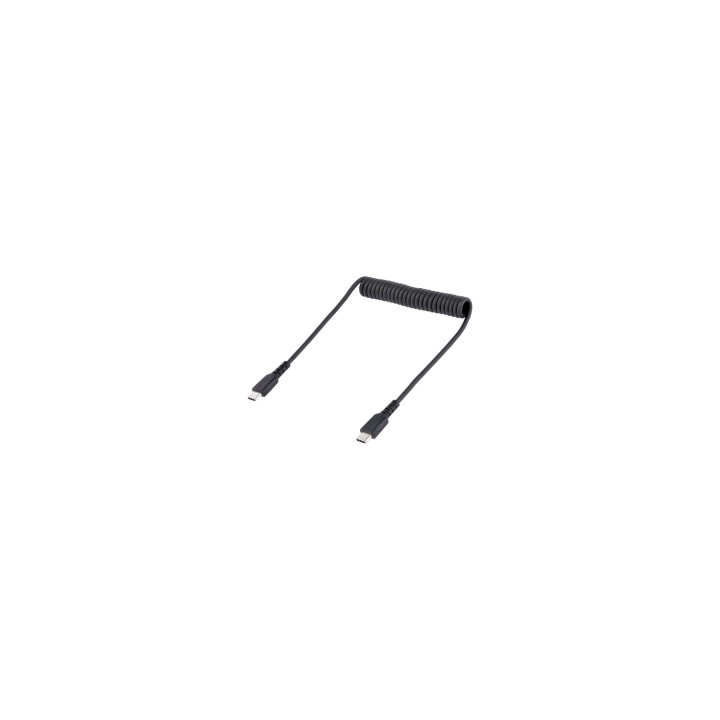 StarTech.com Cable de 50cm de Carga USB C a USB C, Cable USB Tipo C Rizado de Carga Rápida y Servicio Pesado, Cable USB 2.0