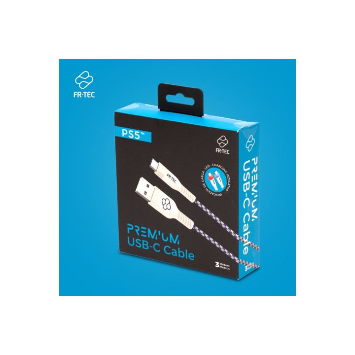 FR-TEC Cable USB-C con LED para Mando PS5 3m