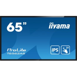 iiyama T6562AS-B1 pantalla de señalización Panel plano interactivo 163,8 cm (64.5") IPS 500 cd / m² 4K Ultra HD Negro Pantalla