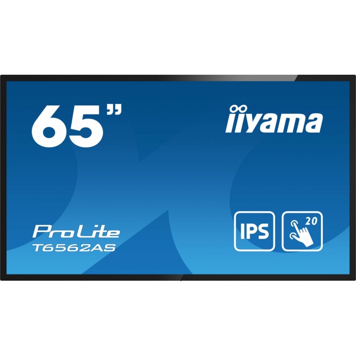 iiyama T6562AS-B1 pantalla de señalización Panel plano interactivo 163,8 cm (64.5") IPS 500 cd / m² 4K Ultra HD Negro Pantalla